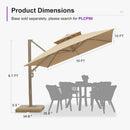 PURPLE LEAF Provence Series Outdoor Cantilever Patio Umbrella with Champagne Gold Frame for Terrace, Deck & Lounge