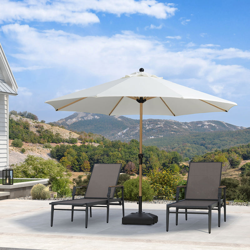 PURPLE LEAF Patio Market Umbrella Aluminum Outdoor Table Umbrella with Wood Color