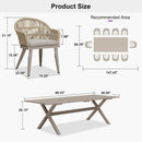 PURPLE LEAF 7/9/11 Pieces Outdoor Dining Set Aluminium Dining Table and Woven Rattan Chairs Dining Furniture Set with Cushions for Deck Patio Champagne
