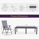 PURPLE LEAF  Folding Outdoor Dining Set  with Aluminum Table and Padded Chairs All Weather Dining Table Sets for Garden Backyard Poolside