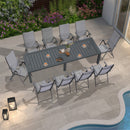 PURPLE LEAF  Folding Outdoor Dining Set  with Aluminum Table and Padded Chairs All Weather Dining Table Sets for Garden Backyard Poolside