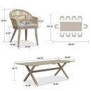 PURPLE LEAF 7/9/11 Pieces Outdoor Dining Set Aluminium Dining Table and Woven Rattan Chairs Dining Furniture Set with Cushions for Deck Patio Champagne
