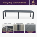 PURPLE LEAF  Folding Outdoor Dining Set  with Aluminum Table and Padded Chairs All Weather Dining Table Sets for Garden Backyard Poolside