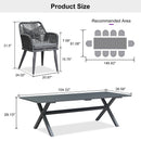 PURPLE LEAF 11/9/7 Pieces Outdoor Dining Set PE Rattan Outdoor Patio Furniture Set Grey