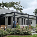 PURPLE LEAF Caesar Outdoor Louvered Pergola Patio Sun Shade Shelter with Adjustable Hardtop Patio Pergola Gray Frame White Roof