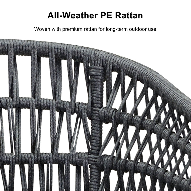 OPEN BOX I PURPLE LEAF Outdoor Dining Chair ×2 All-Weather PE Rattan with Aluminum Frame