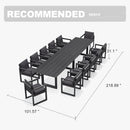 PURPLE LEAF Caesar Outdoor Dining Set Aluminum Luxury Patio Furniture Table and Chairs Set with Olifen Removable Thick Cushion and Pillow Patio Dining Sets for Garden Deck