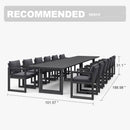 PURPLE LEAF Caesar Outdoor Dining Set Aluminum Luxury Patio Furniture Table and Chairs Set with Olifen Removable Thick Cushion and Pillow Patio Dining Sets for Garden Deck