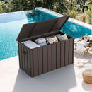 PURPLE LEAF Outdoor Deck Box Waterproof Lockable Storage Box Container with Lid Deck Organization for Patio Cushions Side Table Pool Accessories Garden Tools
