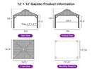 OPEN BOX I PURPLE LEAF Hardtop Gazebo for Patio Wood Grain Galvanized Steel Frame Awning with Netting