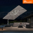 PURPLE LEAF Premium SUNBRELLA Patio Cantilever Umbrella with Solar LED Lights