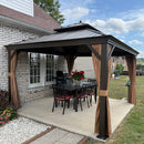 PURPLE LEAF Outdoor Hardtop Gazebo for Garden Bronze Double Roof Aluminum Frame Pavilion