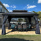 PURPLE LEAF Outdoor Hardtop Gazebo for Garden Bronze Double Roof Aluminum Frame Pavilion