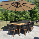 PURPLE LEAF 9 / 7 pcs Outdoor Dining Set Teak Aluminum Patio Dining Table and Chair