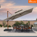 PURPLE LEAF SUNBRELLA Cantilever Umbrella Deluxe Wood Pattern Patio Umbrella