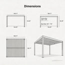 PURPLE LEAF Athena Louvered Pergola Modern Grey Pergola with White Roof for Deck Backyard Garden