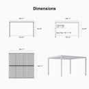 PURPLE LEAF Athena Louvered Pergola Modern White Pergola with Adjustable Roof for Deck Backyard Garden