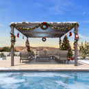 PURPLE LEAF Athena Outdoor Louvered Pergola Adjustable Metal Roof Bronze Hardtop Gazebo Patio Pavilion