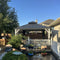 PURPLE LEAF Patio Hardtop Gazebo for Outdoor Grey Galvanized Steel Double Roof White Aluminum Poles with Curtains and String Lights-clear