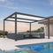 PURPLE LEAF Louvered Pergola Modern Grey Pergola with White Roof for Deck Backyard Garden