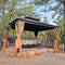 PURPLE LEAF Outdoor Hardtop Gazebo for Garden Bronze Double Roof Aluminum Frame Pavilion with String Lights-clear