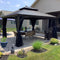 PURPLE LEAF Outdoor Hardtop Gazebo for Garden Bronze Double Roof Aluminum Frame Pavilion
