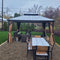 PURPLE LEAF Outdoor Hardtop Gazebo for Garden Bronze Double Roof Aluminum Frame Pavilion with String Lights-clear