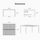 PURPLE LEAF Athena Louvered Pergola White Outdoor Aluminum Pergola with Solid Color Roller Blind Adjustable Gazebo for Patio Deck Garden