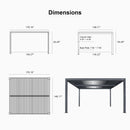 PURPLE LEAF Athena Louvered Pergola Grey Outdoor Aluminum Pergola with Strip Lights Adjustable Gazebo for Patio Deck Garden