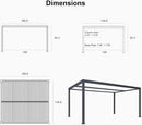 PURPLE LEAF Louvered Pergola Modern Grey Pergola with White Roof for Deck Backyard Garden