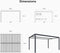 PURPLE LEAF Louvered Pergola Modern Grey Pergola with White Roof for Deck Backyard Garden