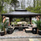 【Outdoor Idea】PURPLE LEAF Outdoor Gazebo with Bronze Aluminum Frame Dining Sets-Bundle sales - Purple Leaf Garden