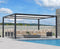 PURPLE LEAF Louvered Pergola Modern Grey Pergola with White Roof for Deck Backyard Garden