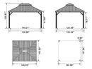 PURPLE LEAF Outdoor Metal Carport with Grey Steel Roof and Aluminum Frame Protective Shelter
