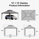 PURPLE LEAF Light Grey Metal Carport with Galvanized Steel Roof Heavy Duty Permanent Outdoor Car Shelter