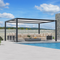 PURPLE LEAF Louvered Pergola Modern Grey Pergola with White Roof for Deck Backyard Garden