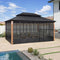 PURPLE LEAF Sunroom Hardtop Gazebo Solarium Wood Grain  Galvanized Steel Double Roof All-Weather Aluminum Outdoor Screen House