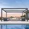 PURPLE LEAF Louvered Pergola Modern Grey Pergola with White Roof for Deck Backyard Garden