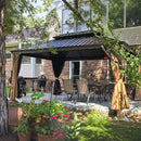 PURPLE LEAF Outdoor Hardtop Gazebo for Garden Bronze Double Roof Aluminum Frame Pavilion