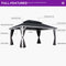 PURPLE LEAF Patio Hardtop Gazebo for Outdoor Grey Galvanized Steel Double Roof White Aluminum Poles with Curtains and Netting