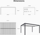 PURPLE LEAF Louvered Pergola Modern Grey Pergola with White Roof for Deck Backyard Garden