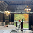 PURPLE LEAF Sunroom Hardtop Gazebo Solarium Grey Galvanized Steel Double Roof  All-Weather Aluminum Outdoor Screen House