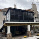 PURPLE LEAF Sunroom Hardtop Gazebo Solarium Grey Galvanized Steel Double Roof  All-Weather Aluminum Outdoor Screen House with String Lights