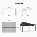 PURPLE LEAF Louvered Pergola Outdoor Aluminum Pergola with Adjustable Roof for Deck Backyard Garden Hardtop Gazebo