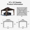 PURPLE LEAF Outdoor Metal Carport Gazebo Bronze Steel Roof Aluminum Frame Shelter for Parking