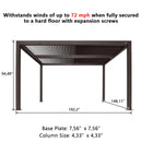 PURPLE LEAF Louvered Pergola Outdoor Aluminum Pergola with Adjustable Roof for Deck Backyard Garden Hardtop Gazebo