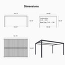 PURPLE LEAF Louvered Pergola Modern Grey Pergola with White Roof for Deck Backyard Garden