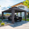 PURPLE LEAF Outdoor Metal Carport Gazebo Grey Steel Roof Aluminum Frame Shelter for Parking