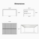 PURPLE LEAF Athena Louvered Pergola White Outdoor Aluminum Pergola with Solid Color Roller Blind Adjustable Gazebo for Patio Deck Garden