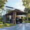 PURPLE LEAF Outdoor Metal Carport Gazebo Bronze Steel Roof Aluminum Frame Shelter for Parking